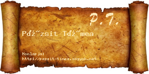 Pázsit Tímea névjegykártya